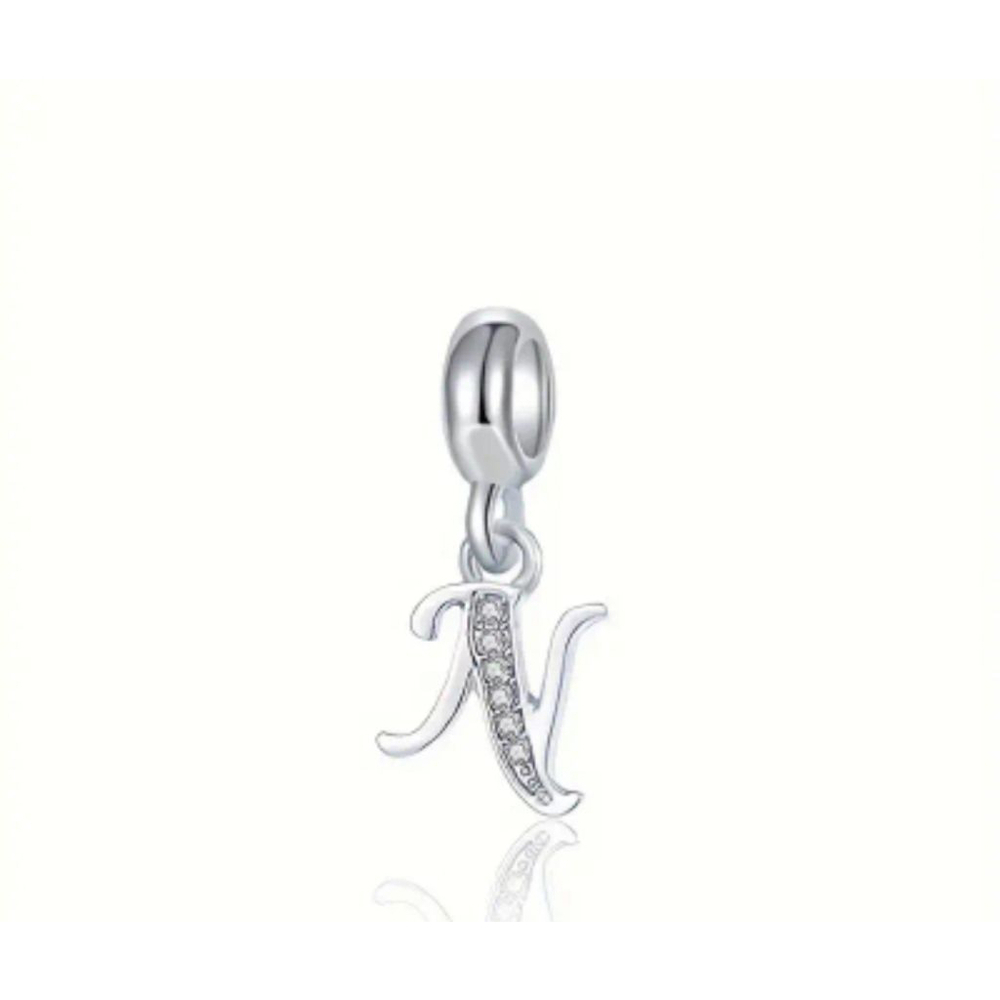 Silver Letter N Charm
